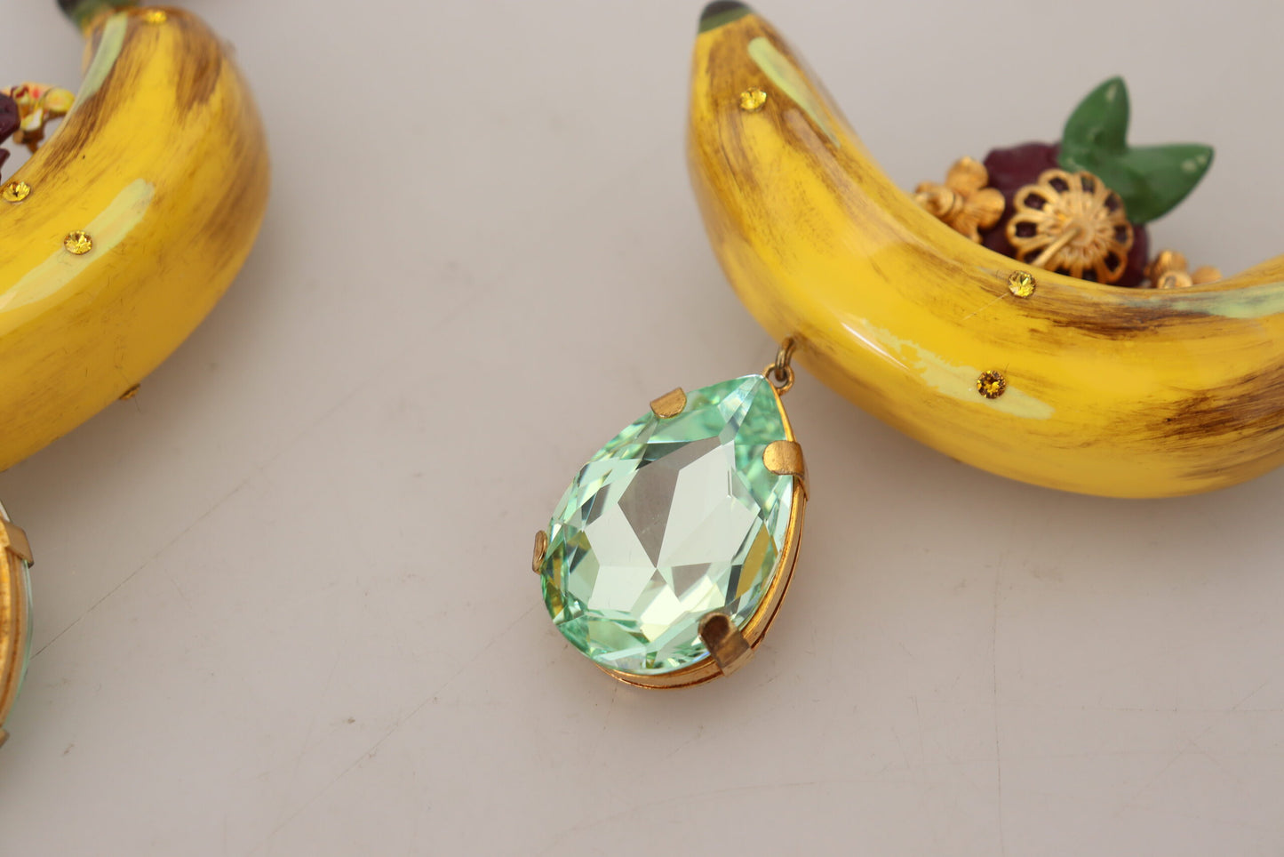 Sicilian Banana Crystal Clip-On Earrings