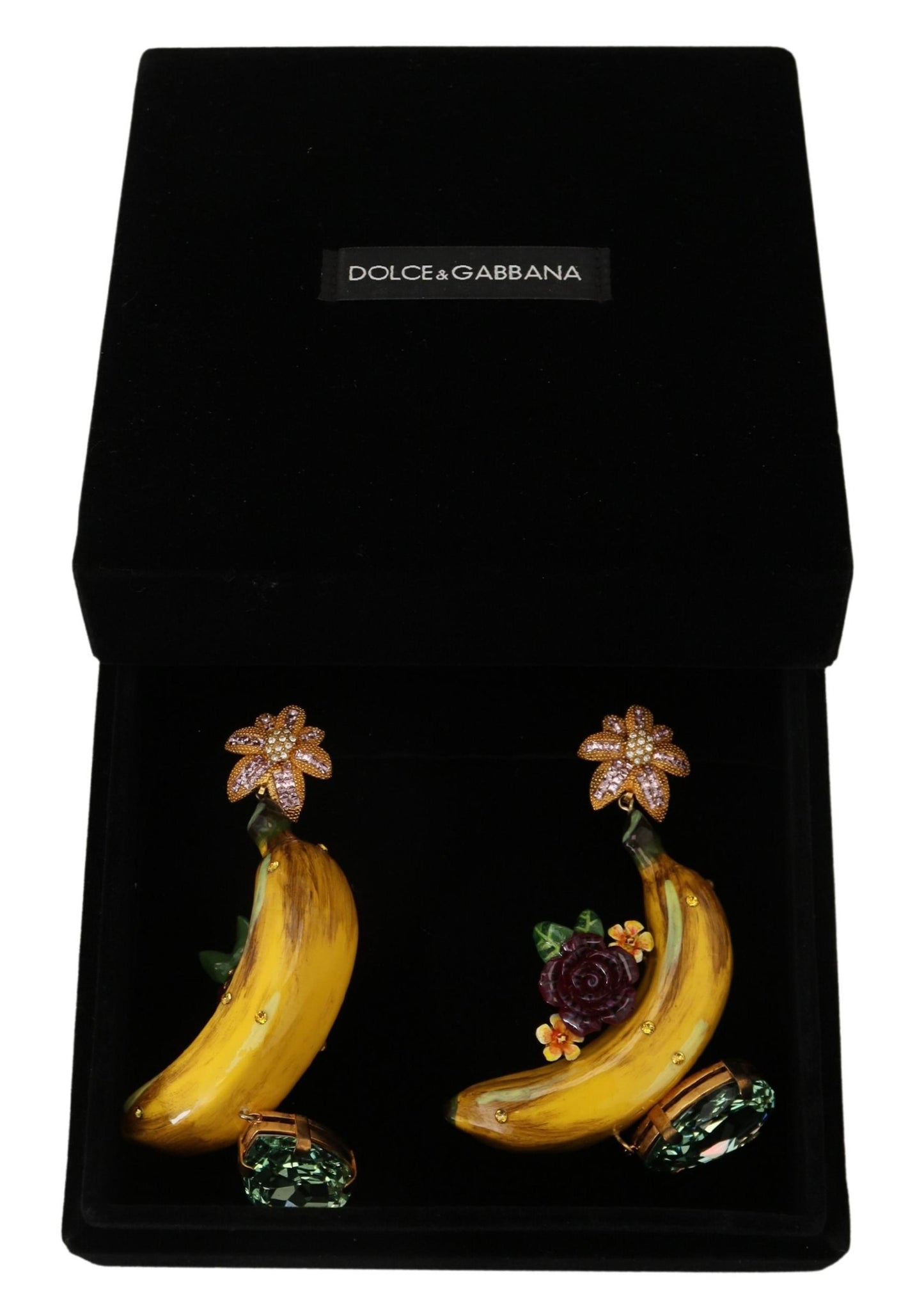 Sicilian Banana Crystal Clip-On Earrings