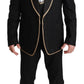Elegant Black Silk-Blend 3 Piece Suit