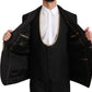 Elegant Black Silk-Blend 3 Piece Suit