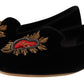 Black DG Sacred Heart Patch Slip On Flat Shoes