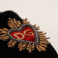 Black DG Sacred Heart Patch Slip On Flat Shoes