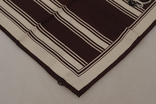 Silk Striped Brown Square Men's Scarf