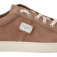 Sleek Brown Leather Sneakers for Men