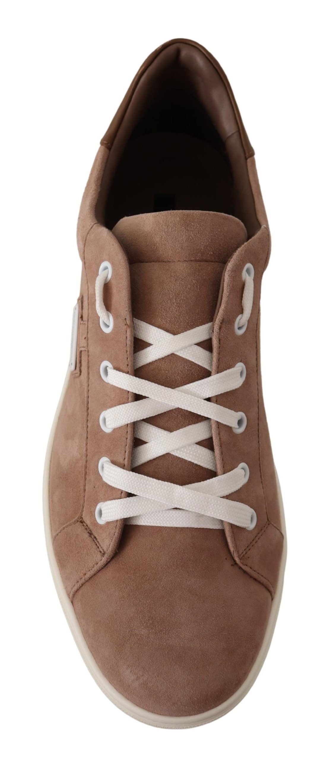 Sleek Brown Leather Sneakers for Men