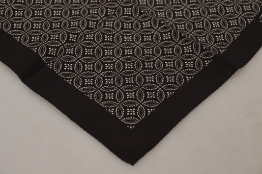 Black Patterned DG Printed Square Handkerchief Scarf