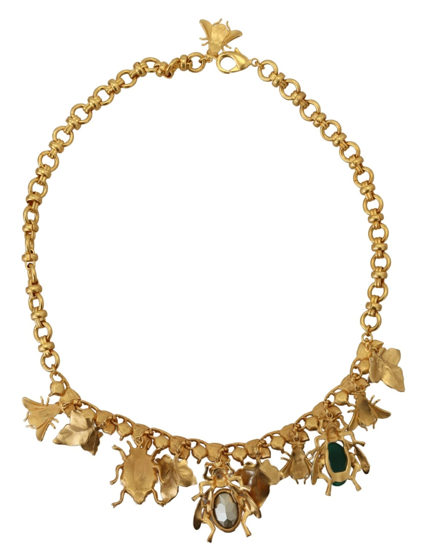 Multicolor Crystal Gold Statement Necklace