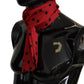 Elegant Silk Men's Scarf in Black & Red