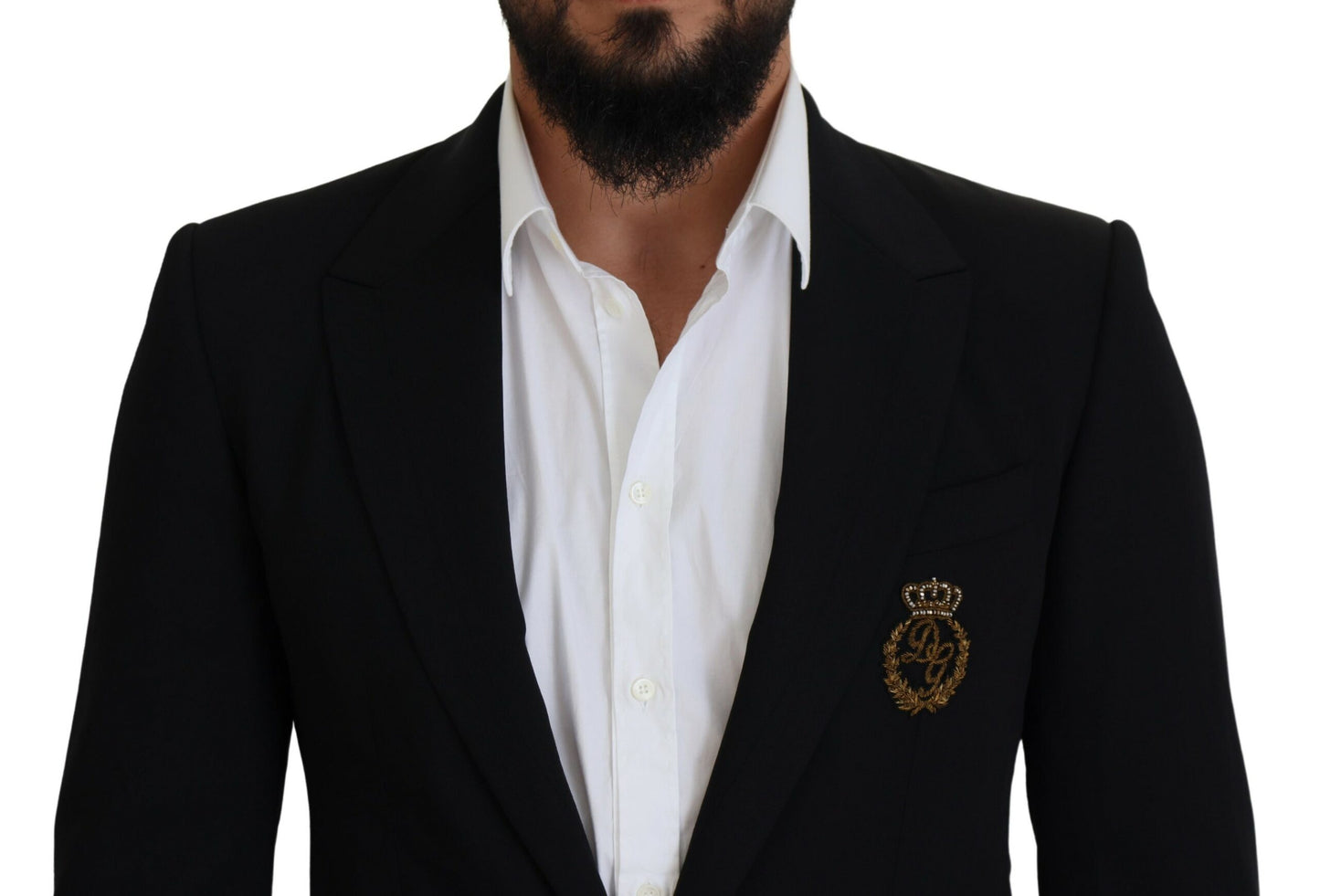 Elegant Black Wool Formal Blazer