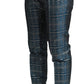 Elegant Blue Silver Two-Piece Suit