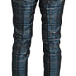 Elegant Blue Silver Two-Piece Suit
