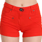 Chic Mid Waist Mini Shorts in Vibrant Orange