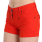 Chic Mid Waist Mini Shorts in Vibrant Orange