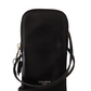 Black Leather Cross Body Neck Strap Card Slot Pocket wallet