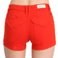 Chic Mid Waist Mini Shorts in Vibrant Orange