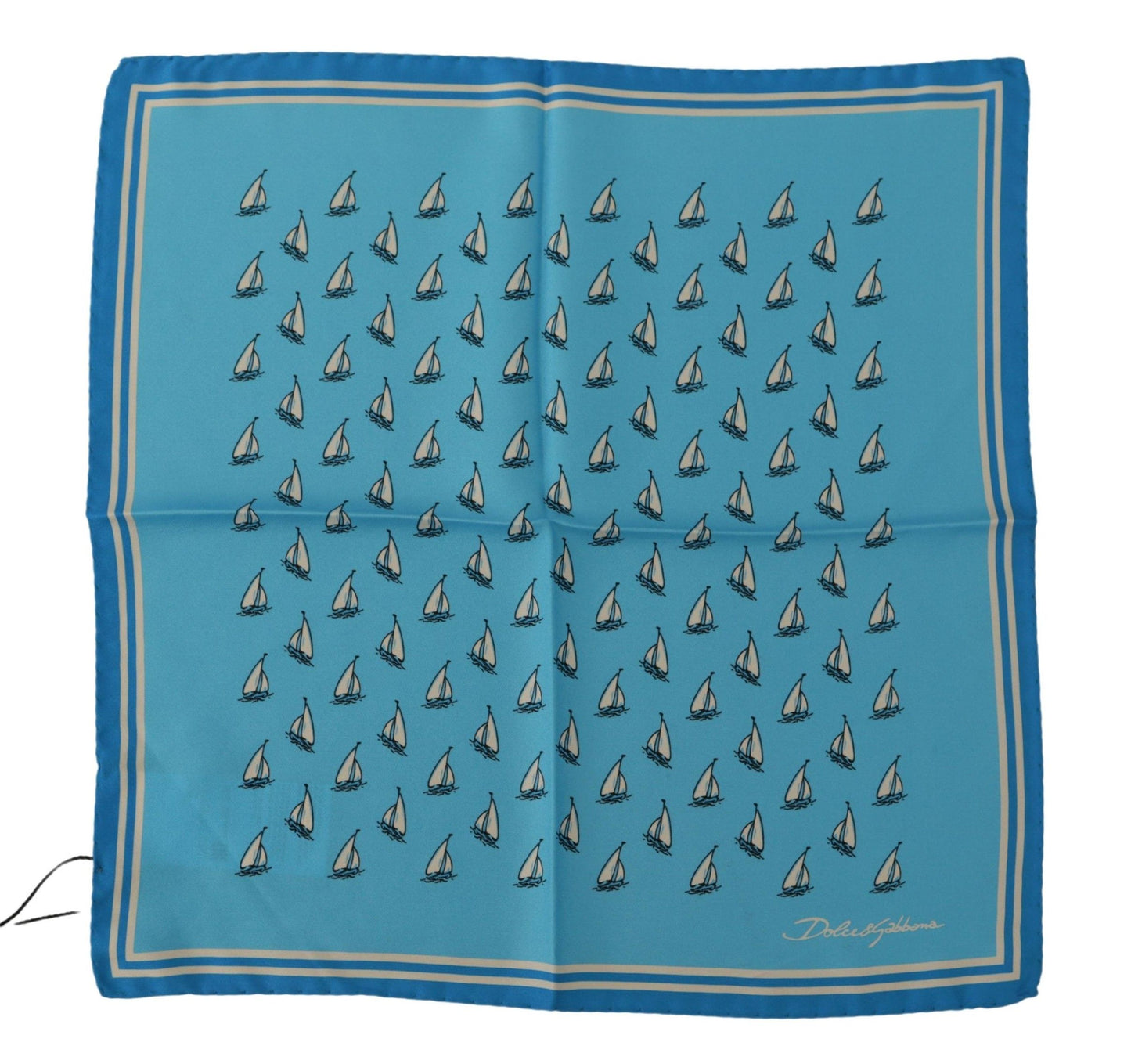 Elegant Light Blue Silk Men's Square Scarf