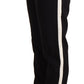 Elegant Striped Wool-Silk Trousers