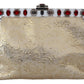 Glamorous Gold Evening Clutch with Crystal Details