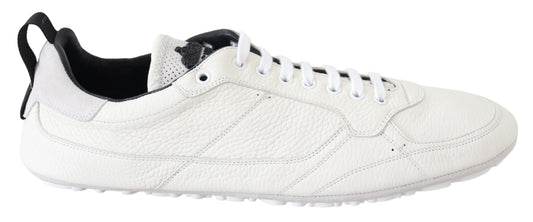 Elegant White Leather Sneakers for Men