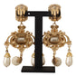 Baroque-Inspired Gold Clip-on Earrings