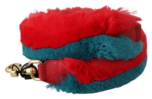 Elegant Red Lapin Fur Shoulder Strap