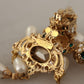 Baroque-Inspired Gold Clip-on Earrings