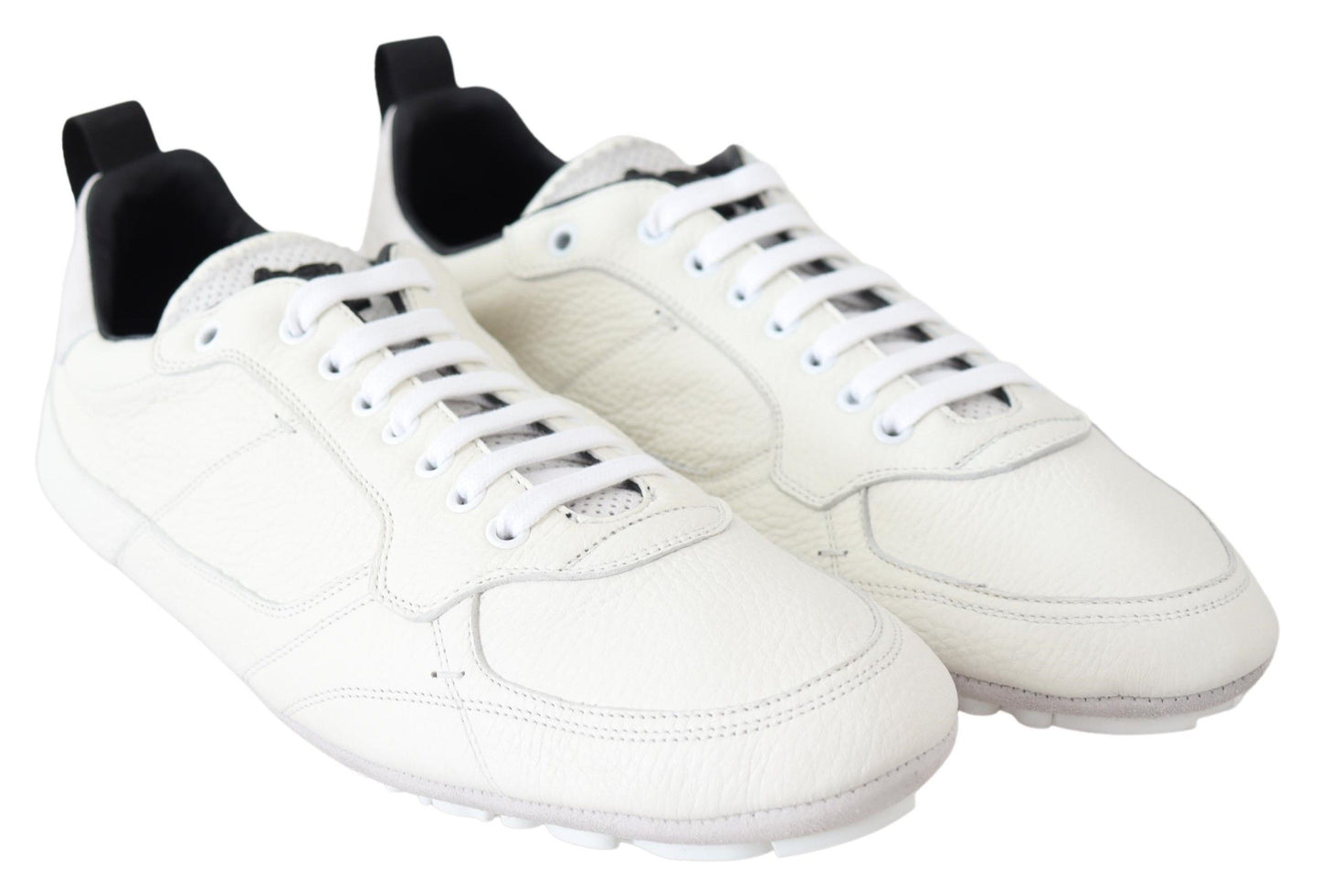 Elegant White Leather Sneakers for Men