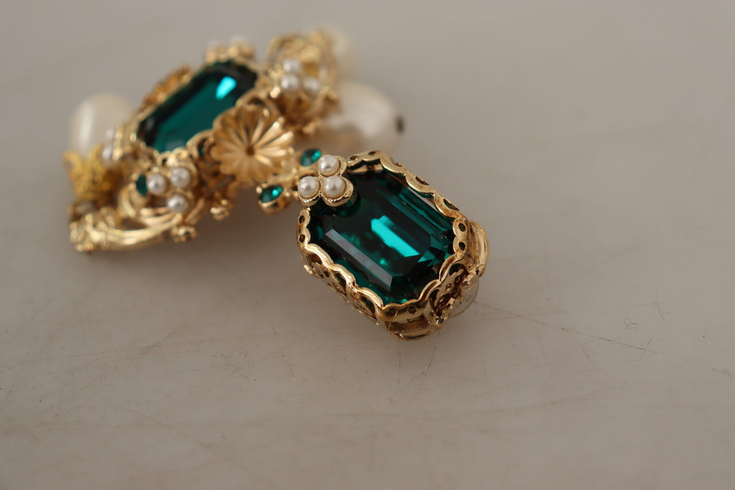 Baroque-Inspired Gold Clip-on Earrings