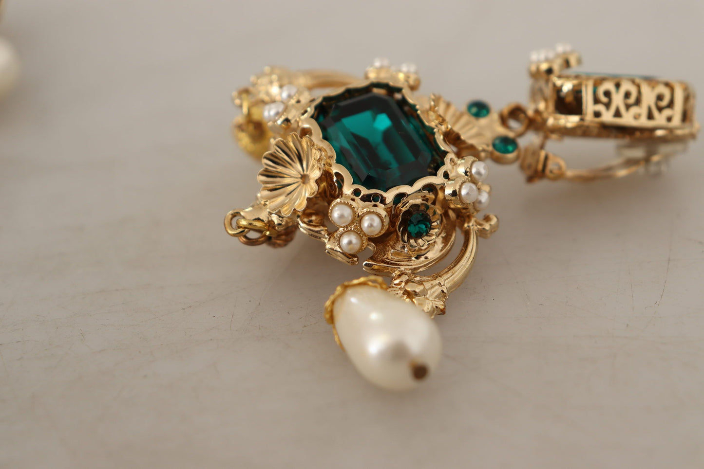 Baroque-Inspired Gold Clip-on Earrings