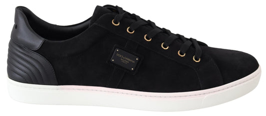 Chic Black Leather Sneakers for Men