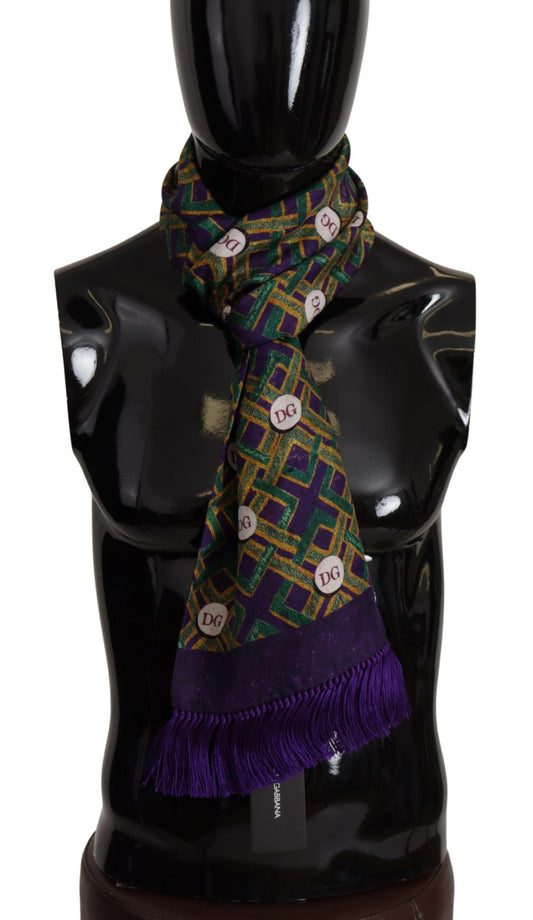 Elegant Multicolor Silk Men's Scarf