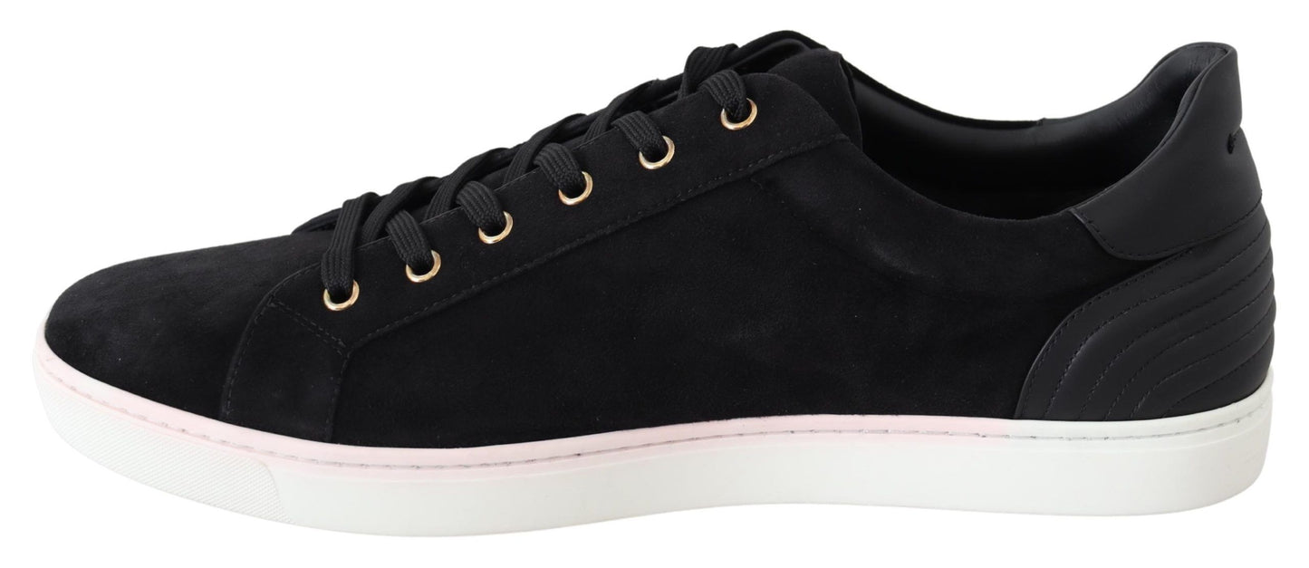 Chic Black Leather Sneakers for Men