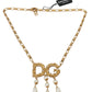 Glimmering Gold Crystal Statement Necklace