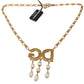 Glimmering Gold Crystal Statement Necklace