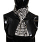 Elegant Silk Men's Scarf with Doodle Detail