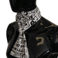 Elegant Silk Men's Scarf with Doodle Detail