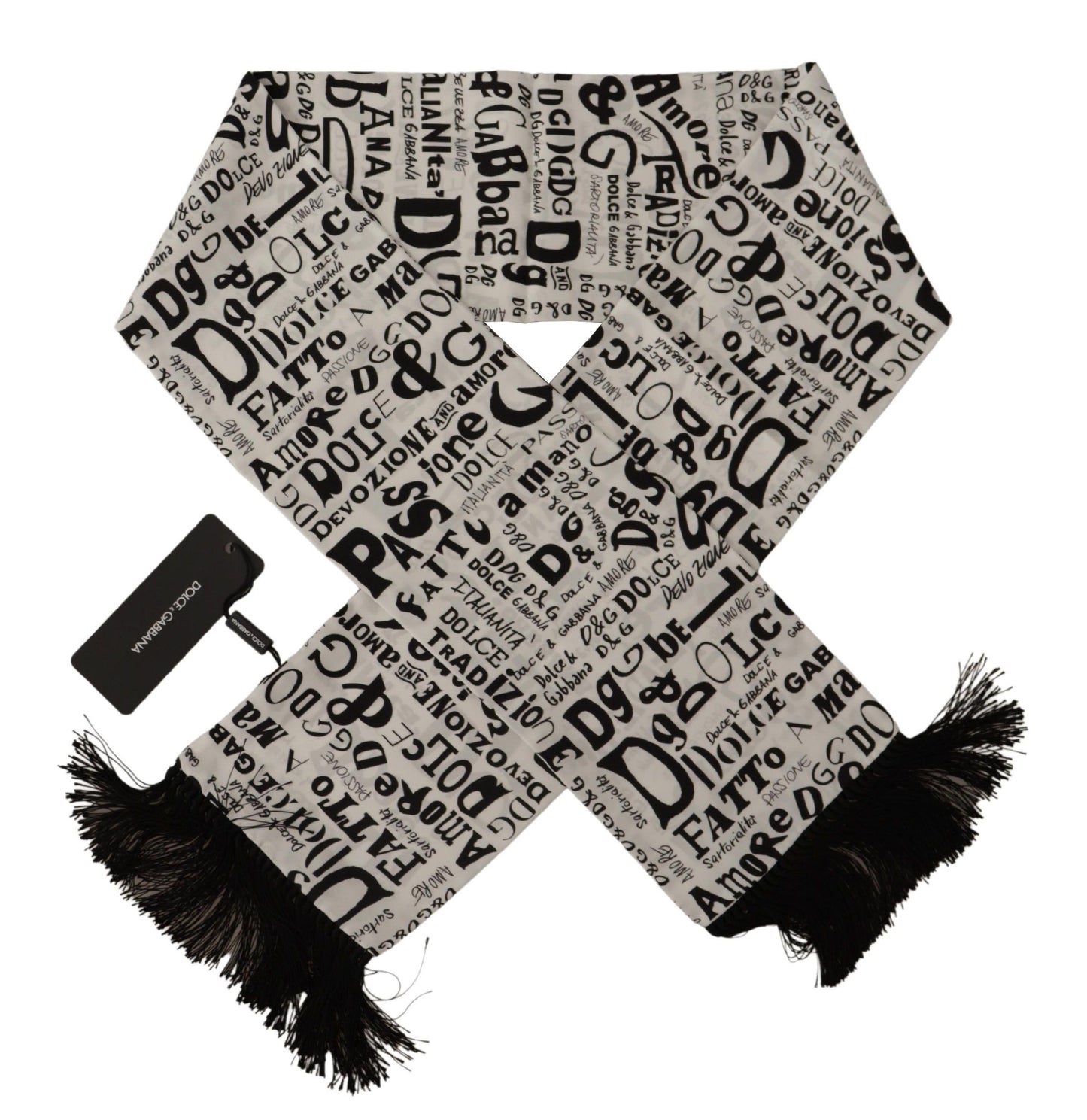 Elegant Silk Men's Scarf with Doodle Detail