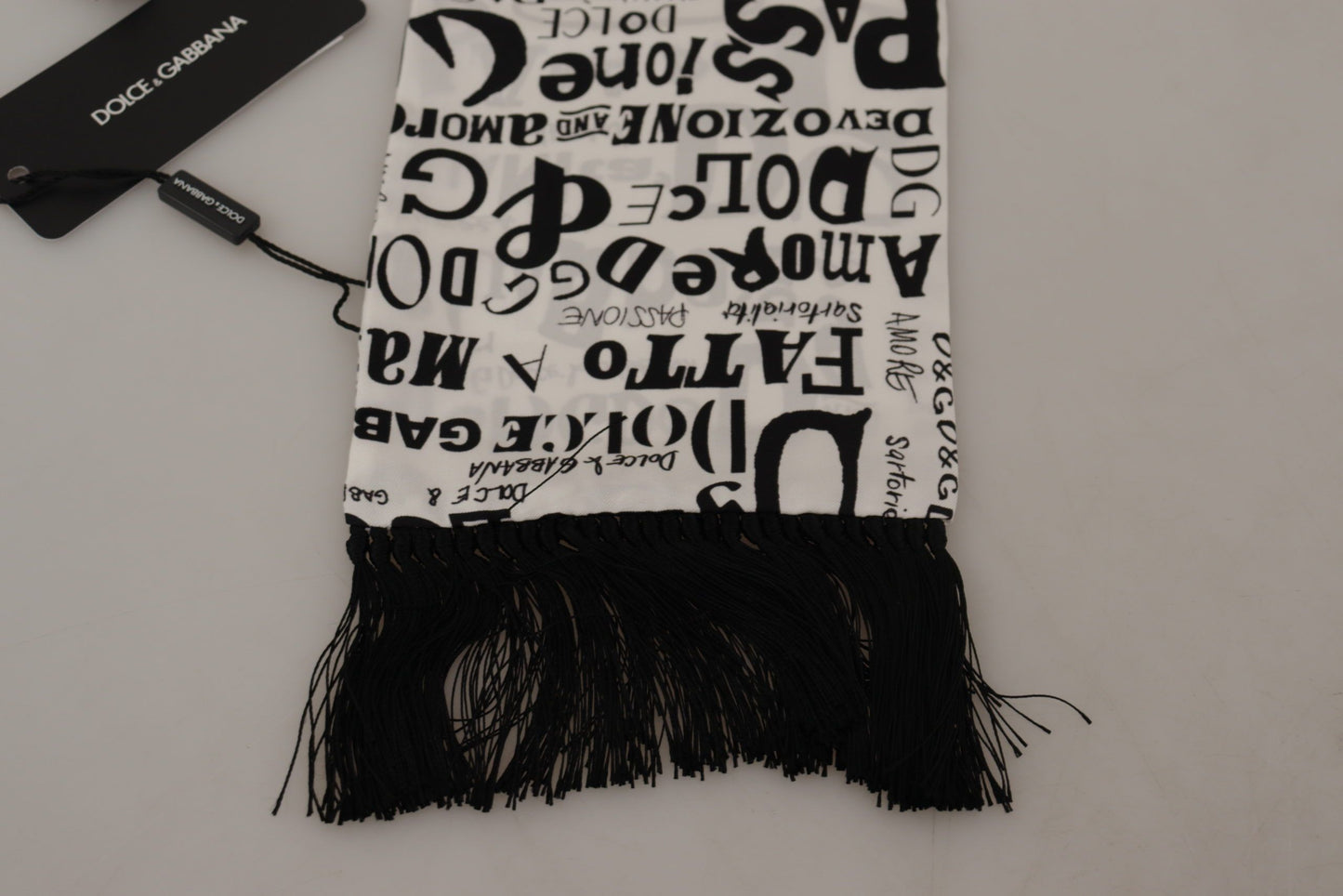 Elegant Silk Men's Scarf with Doodle Detail