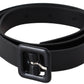 Elegant Black Leather Fashion Belt