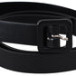 Elegant Black Leather Fashion Belt