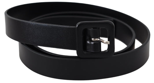 Elegant Black Leather Fashion Belt