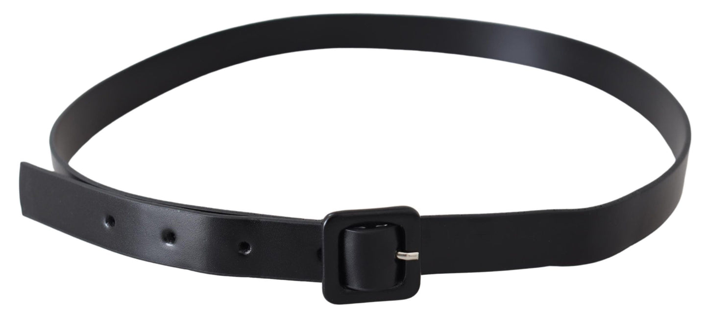 Elegant Black Leather Fashion Belt