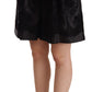 Black Floral Brocade High Waist Mini Shorts