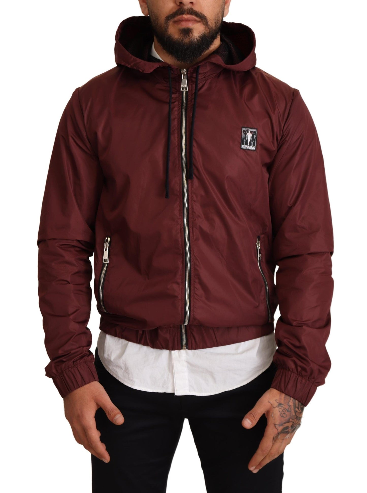 Maroon Luxury Zip Sweater with Hood