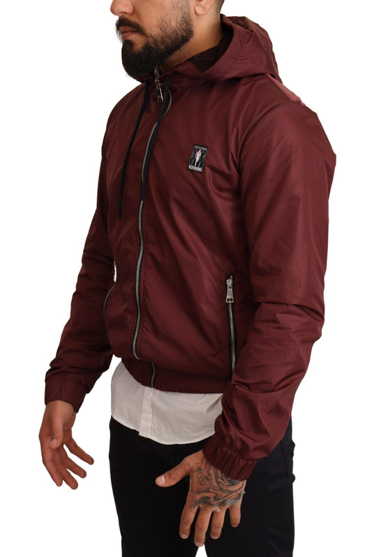 Maroon Luxury Zip Sweater with Hood