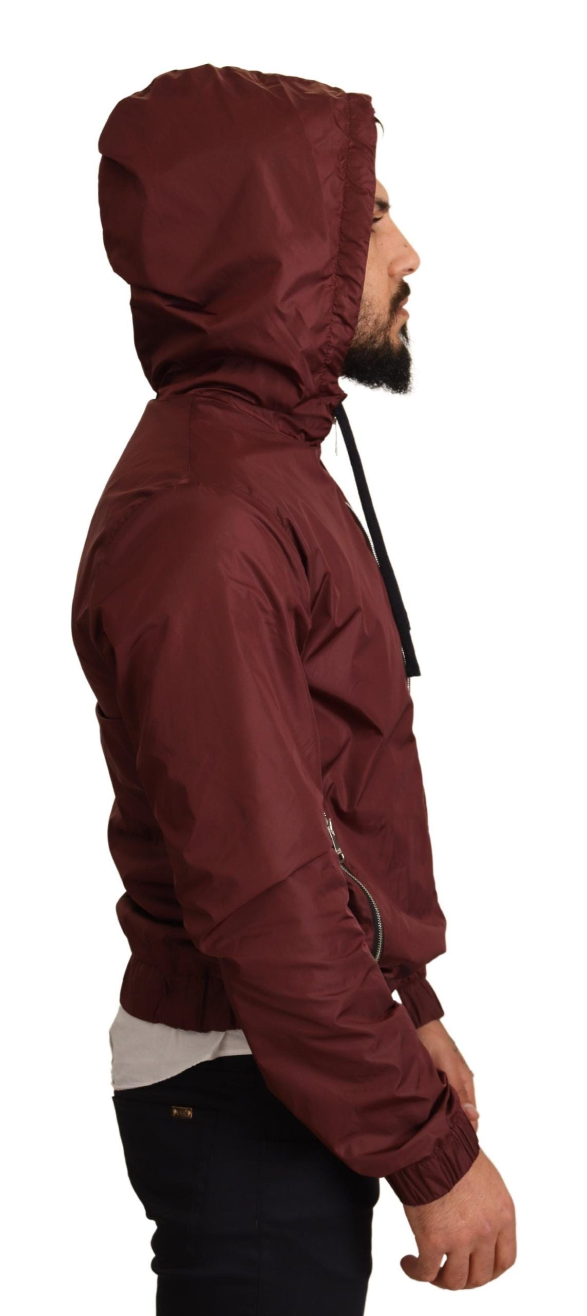 Maroon Luxury Zip Sweater with Hood