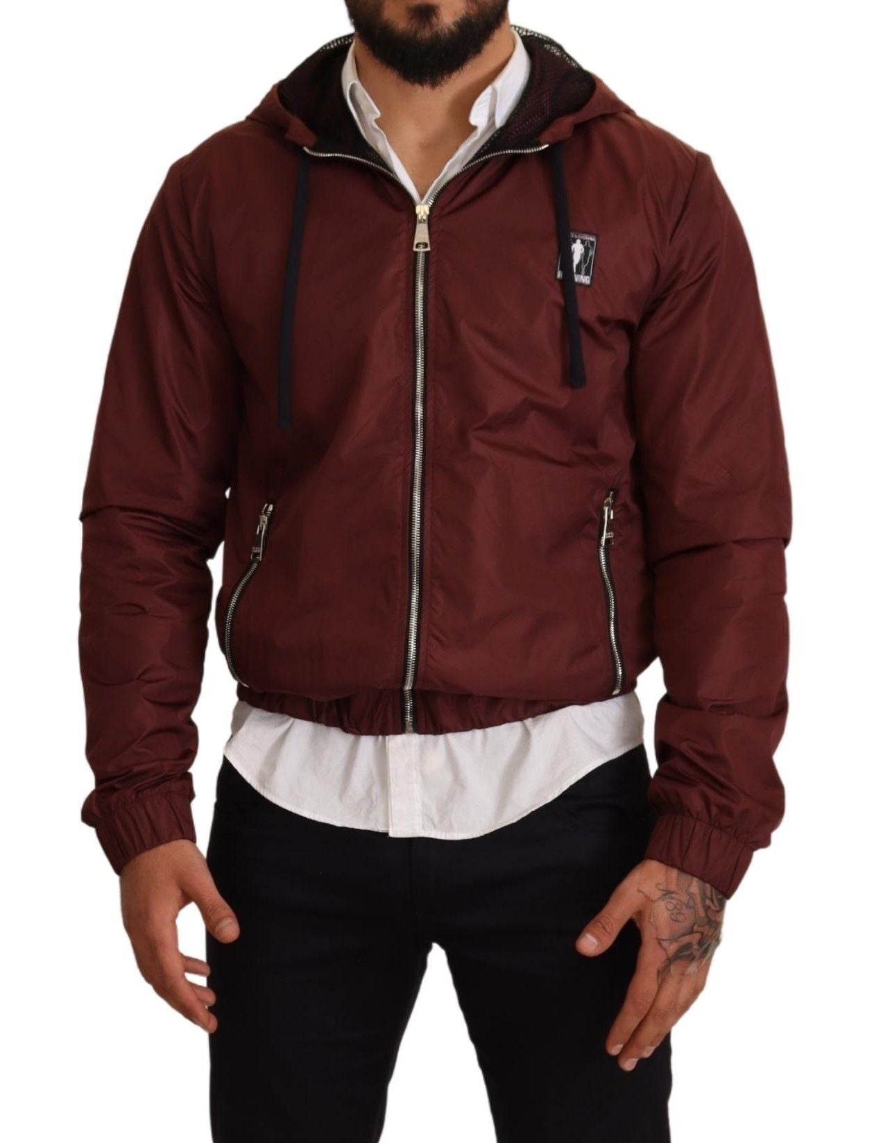 Maroon Luxury Zip Sweater with Hood