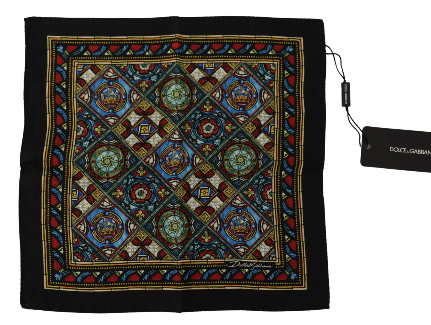 Ethnic Patterned Silk Men's Square Scarf