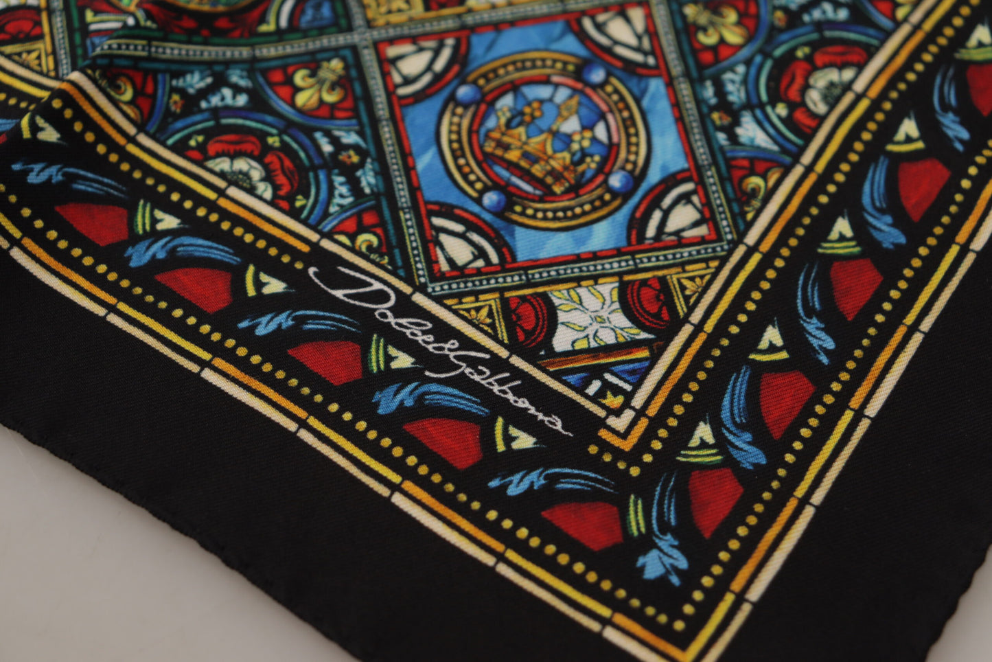 Ethnic Patterned Silk Men's Square Scarf