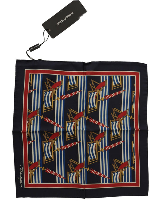 Elegant Multicolor Silk Men's Square Scarf